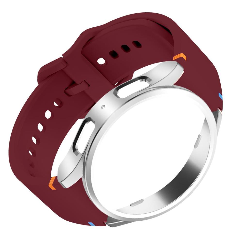 Чехол+Ремешок для Samsung Galaxy Watch 7 6 5 4 40 44мм Силиконовый Ремешок Защитная Крышка-Бампер из ПК для 6 Classic 43 47мм Спортивный Браслет