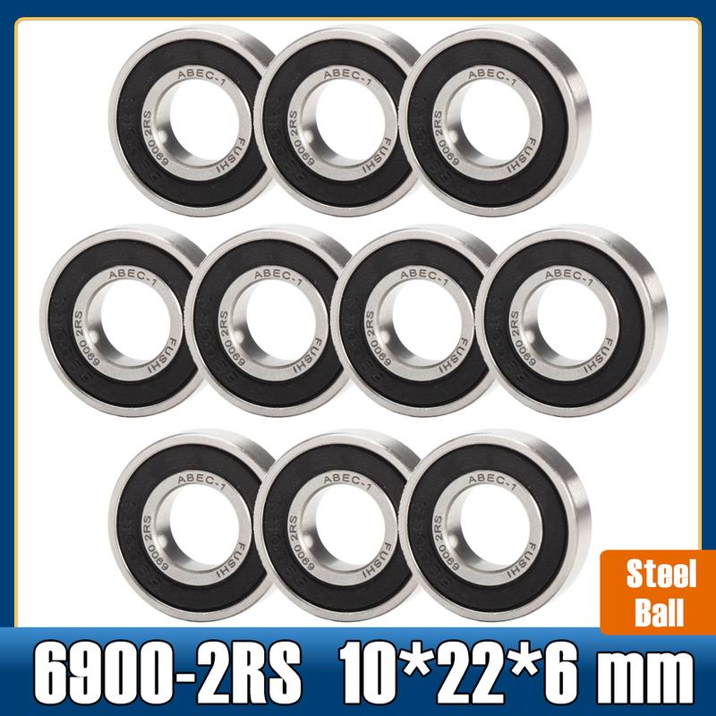6900-2RS Bearing ( 10 PCS ) 10*22*6 mm Metric Thin Section 6900 2RS Ball Bearings 6900RS 61900 2RS
