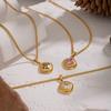 DIEYURO 316L Stainless Steel Retro Striped Square Zircon Pendant Necklace Lady New Luxury Classic Waterproof Neck Chain Jewelry