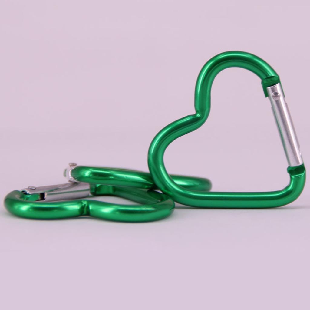 Heart Shaped Carabiner Clip Aluminum Alloy Keychain Clip Spring Snap Hook Camping Backpack Clips Heavy Duty Carabiners