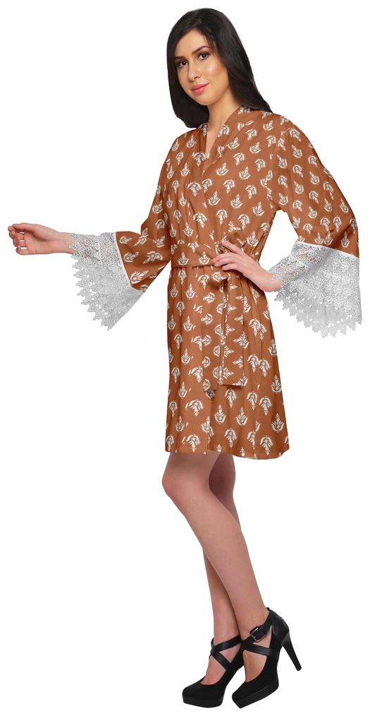 Moomaya Невеста Готовится Рубашка Хлопок Короткие Халаты Для Женщин Банный Халат