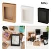 10Pcs DIY Vintage Color Kraft Paper Gift Box  Package with Clear PVC Window Display Package Box
