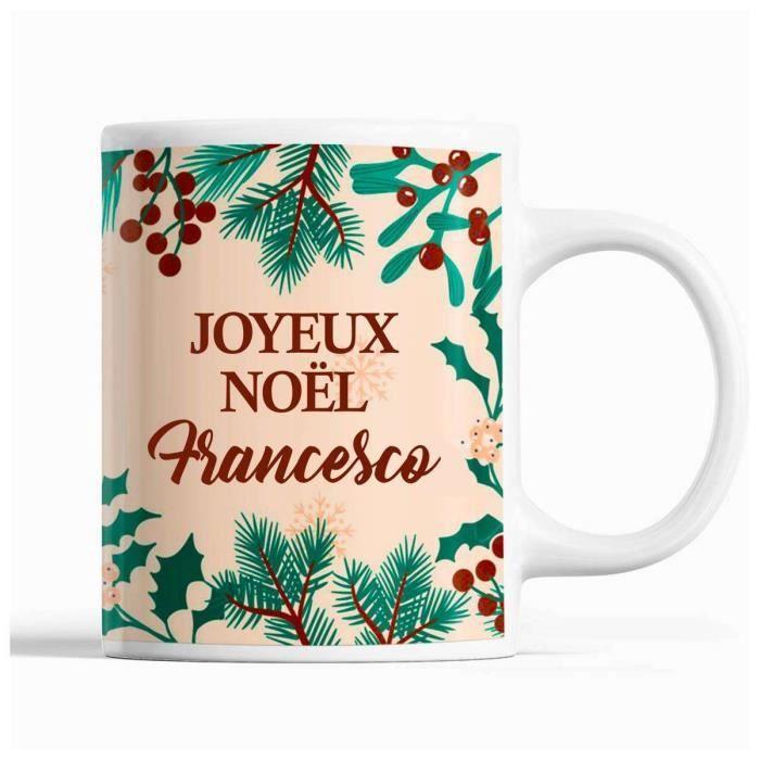 Mug - Noël Francesco - Beige - Double-sided Print - 325 Ml - Secret Santa Gift