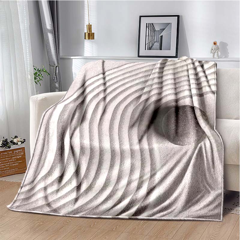3D Fashion Wave Pebble Starfish Cartoon Flannel Blanket Sofa Bed Bedroom Warm Portable Exquisite Extra Large Warm Blanket Gift