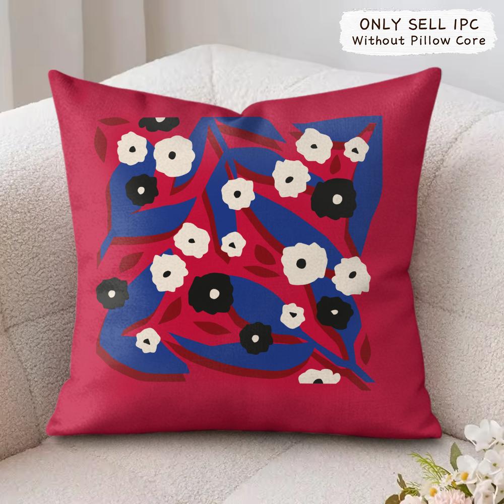 Flower Cushion Cover Soft Plush Fabric DoubleSided Printed Cushion Covers for All Seasons Modern Home Decor
