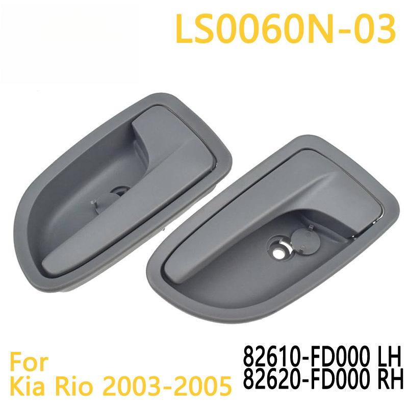 Pair Front Left Right Interior Door Handle for 2003 Kia Rio 82610-FD000 82620-FD000