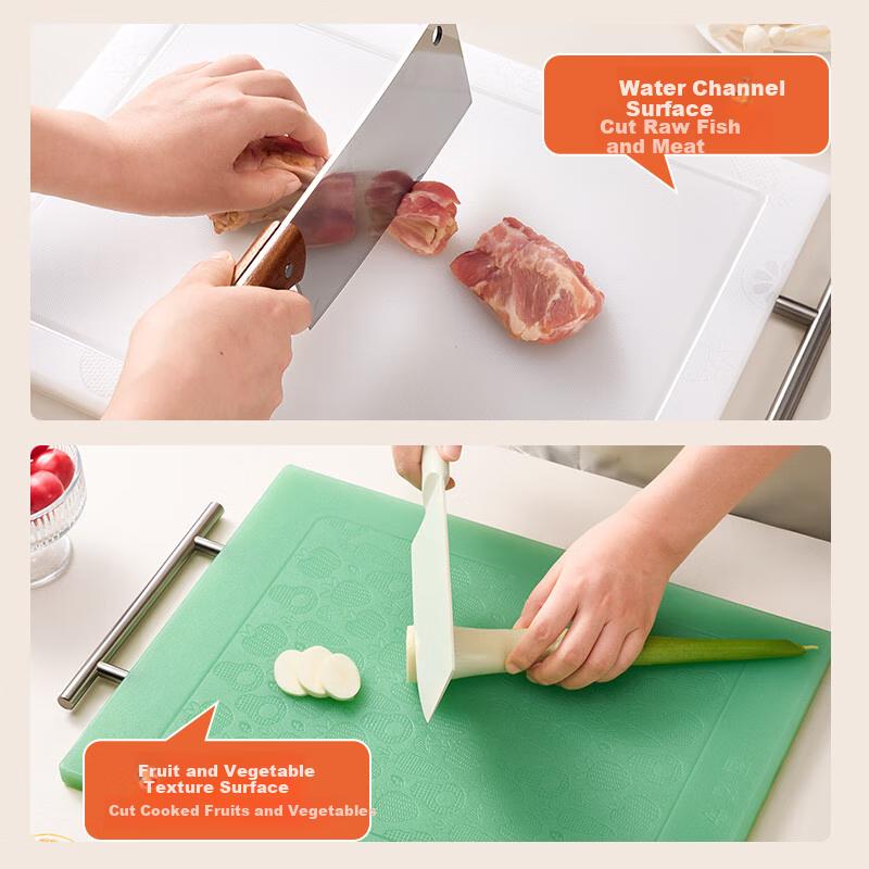 JD Original Cutting Board, Chopping Block for Home Use, Food-Grade PE [Larger And Thicker], White, 50*35*1.5cm