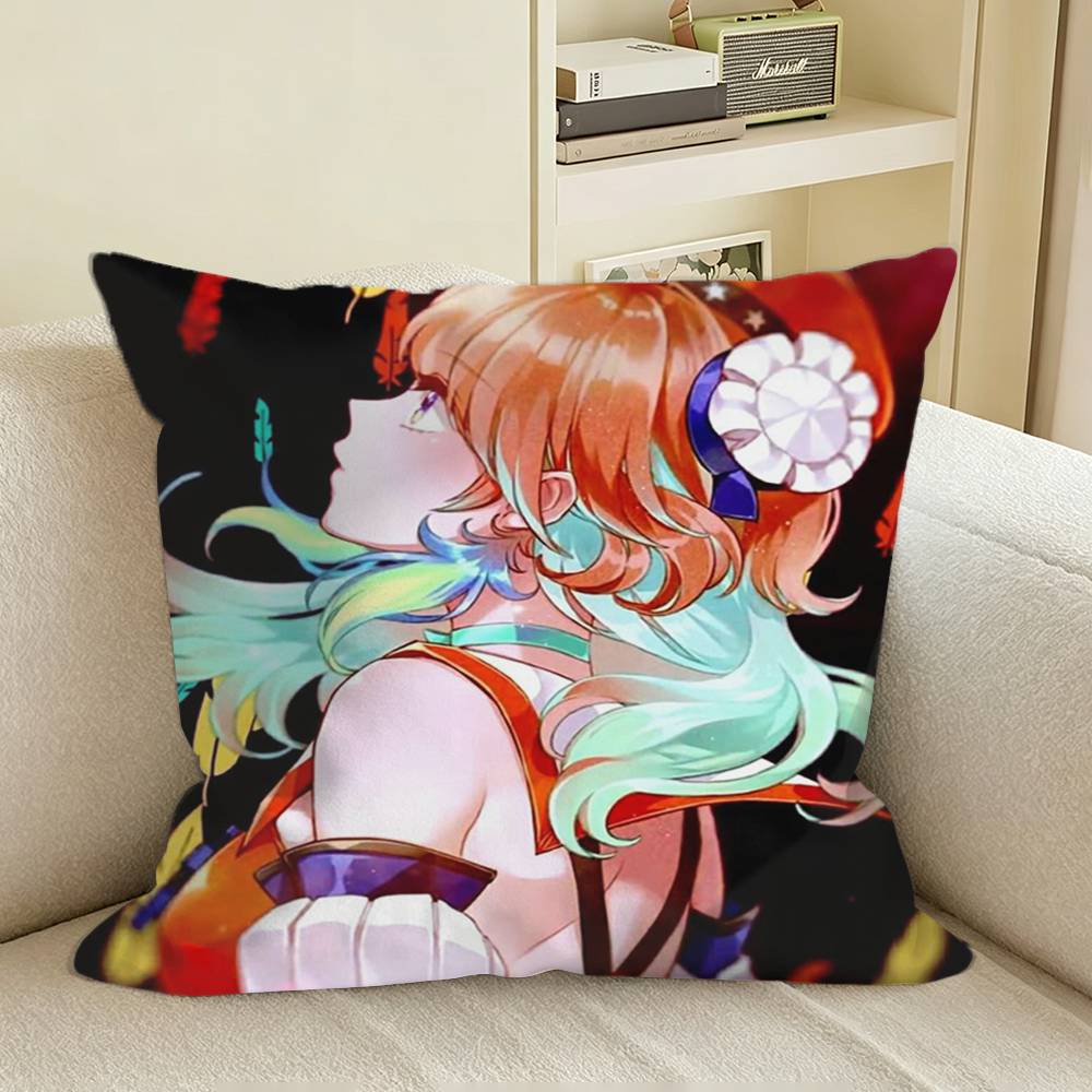 Lovely TTakanashi Kiara HoloEN st Square Sofa Pillow Cover Solid Color Living Room Home Decor Cushion Case