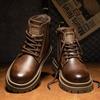 Мужские повседневные кожаные ботинки на высокой подошве, ботинки-дезерты для отдыха, ботинки для мотокросса, универсальные мужские ботильоны