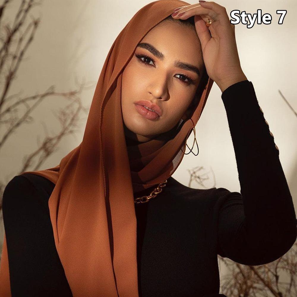 Big Size Muslim Headband Breathable Hijab Scarf Casual Islamic Scarves