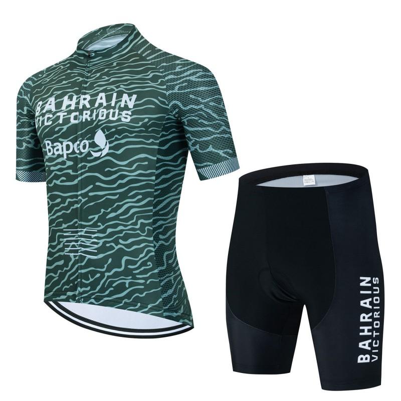 Men Women Cycling Jersey Short Sleeve Quick Dry Bike Shirt Bahrain Team Edition Breathable Sportwear