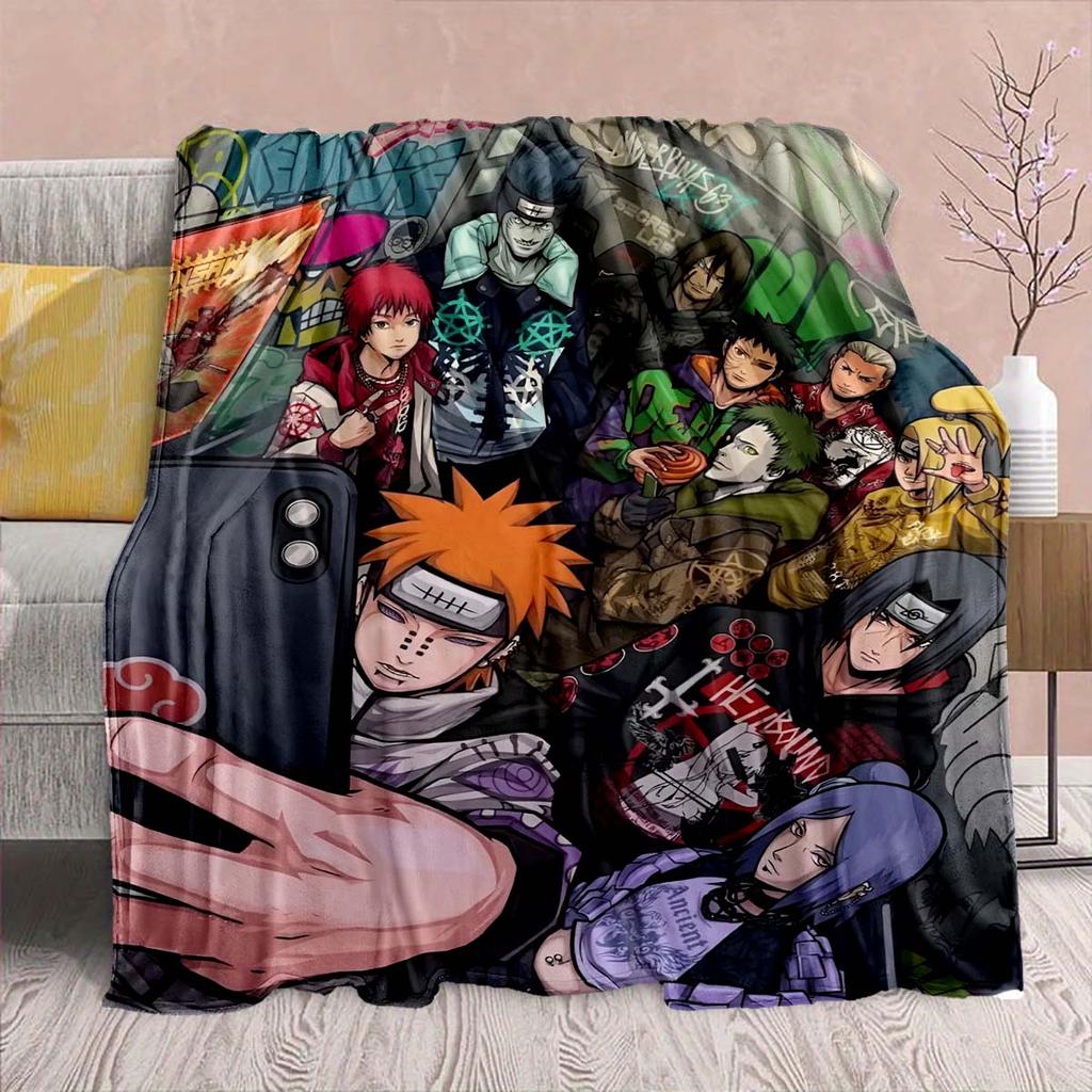 Naruto Anime Flannel Blanket - Soft Warm Perfect for Sofa, Bedding Camping Travel Office Home Decor 