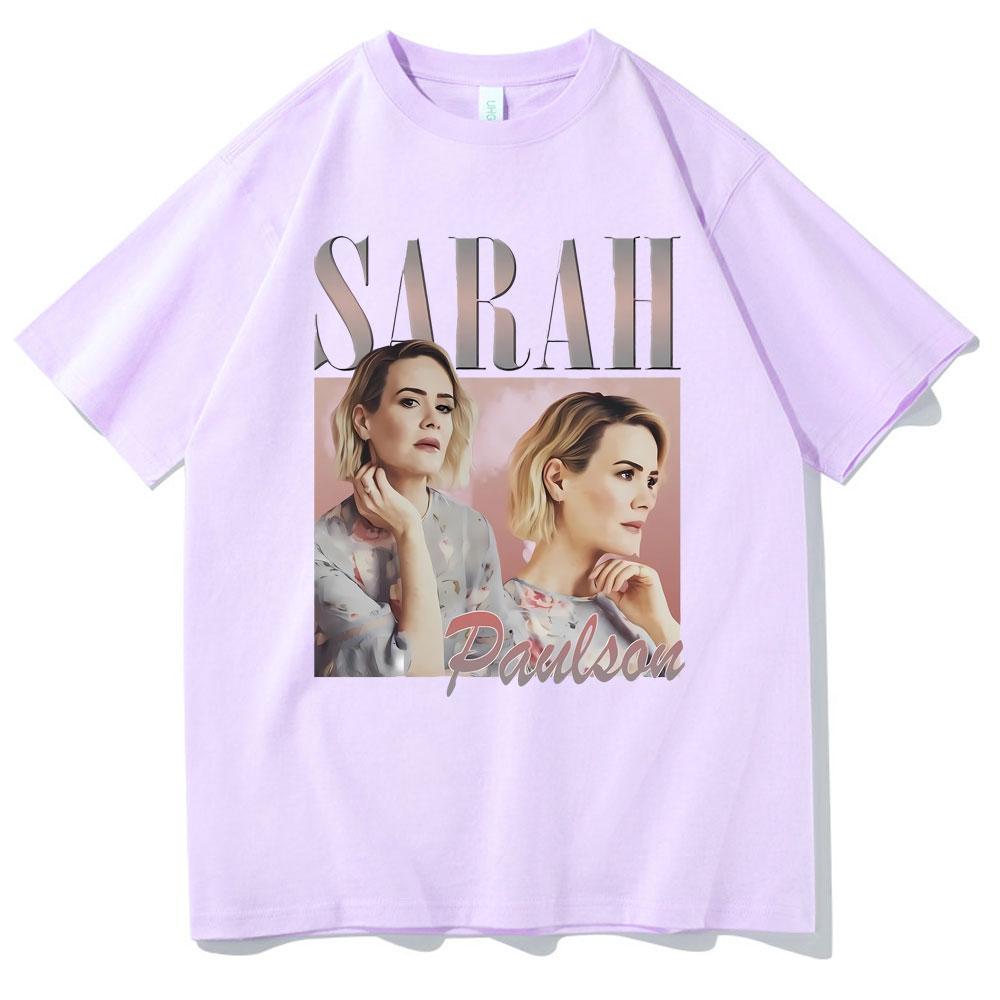 Sarah Paulson Graphic Tshirt Mens Casual Cotton Short Sleeve Tees Men Women Hip Hop Oversized Tshirt Male 90s Vintage T Shirts