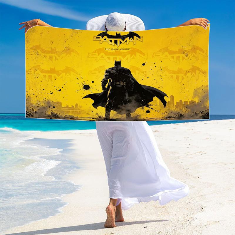 Super Bat Print Beach Towel, Large Soft Quick Dry Towel for Beach Camping Swimming
