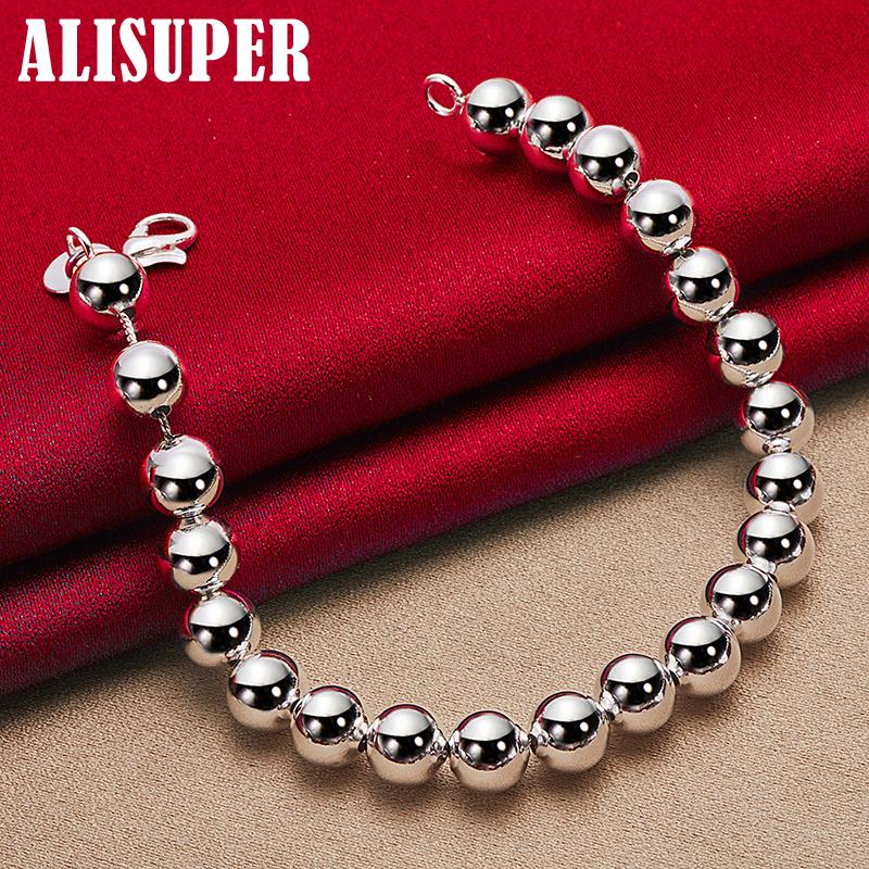 925 Sterling Silver 6mm Ball Bead Chain Bracelet Jewelry