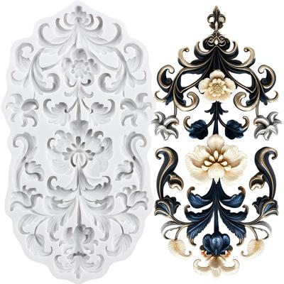 Силиконовая форма в стиле барокко Завитки Свитки Кружево Формы для мастики Инструменты для украшения торта Топпер для кекса Конфета Сахарное искусство Жевательная паста Полимерная глина