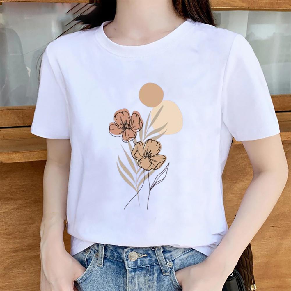 Women's Oversized T-Shirt Summer Trend Short Sleeve Cartoon Casual Fashion Graphic Regular Fit Beach Print Top