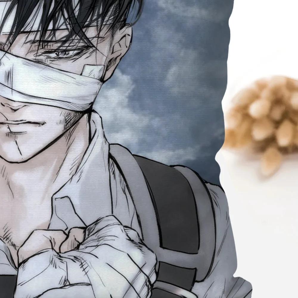 1 шт. Наволочка Леви Аккерман Атака Титанов Квадратная подушка Спальня Диван Отдых Комфорт Автомобиль Гостиная Домашнее украшение 40X40