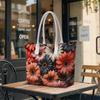 Floral Pattern Tote Bag Casual Portable Handbag for Daily Shopping Travel Use