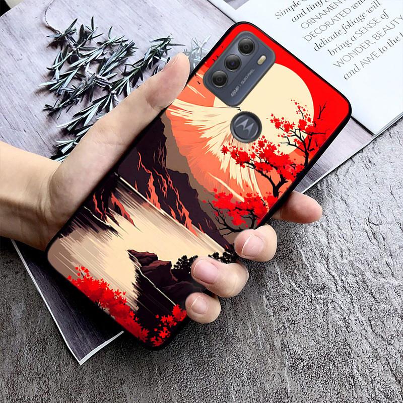 Чехол для телефона Fuji с пейзажным креплением в японском стиле для Moto E32 E32S E20 E40 E7 Plus Edge 40 30 Ultra Neo 20 lite G13 G9Plus GPure GStylus