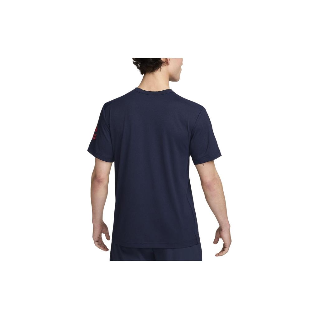 Nike Dri-FIT UV Графический принт Фитнес-футболка с круглым вырезом с короткими рукавами Мужские топы Obsidian FN3989-451