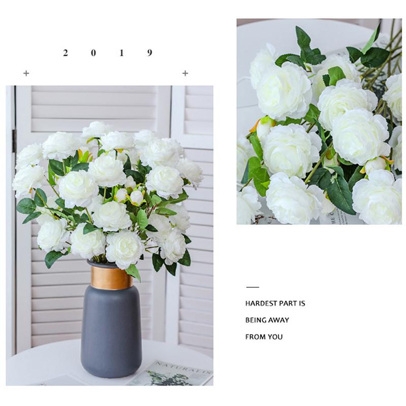 3 головки розы Европейский шелк искусственный пион цветок для домашнего декора свадебных стен