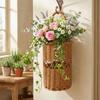 Rust-Resistant Wall Mounted Storage Basket Rustic Style Flower Bucket Flower Vase  Living Room