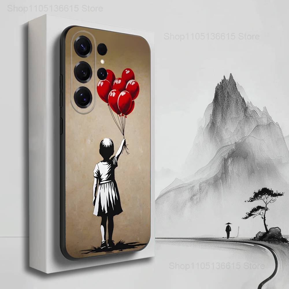 Чехол Graffiti Art B-Banksy S-Street для Samsung S21, S9, S22, S25, S20, S10, Plus, Ultra, S24, S23, FE, Lite, Мягкий силикон, Черный
