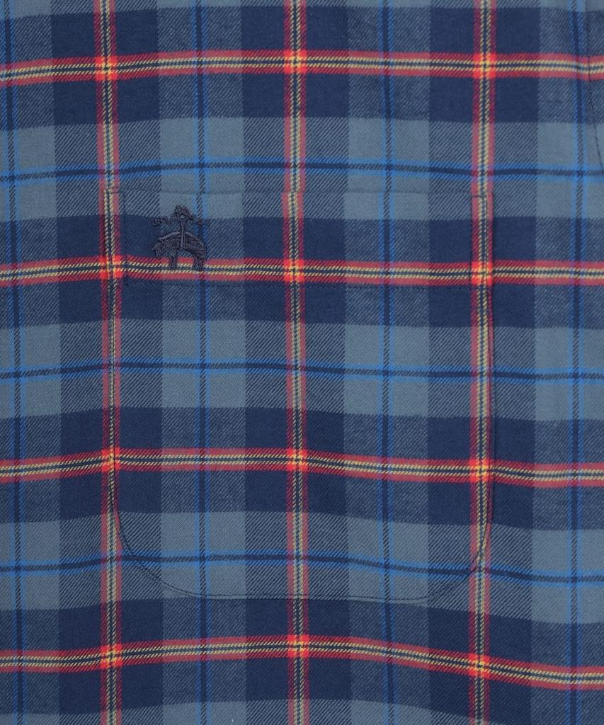 Фланелевая клетчатая рубашка BROOKS BROTHERS (военно-морской флот) (Bbthmff401)
