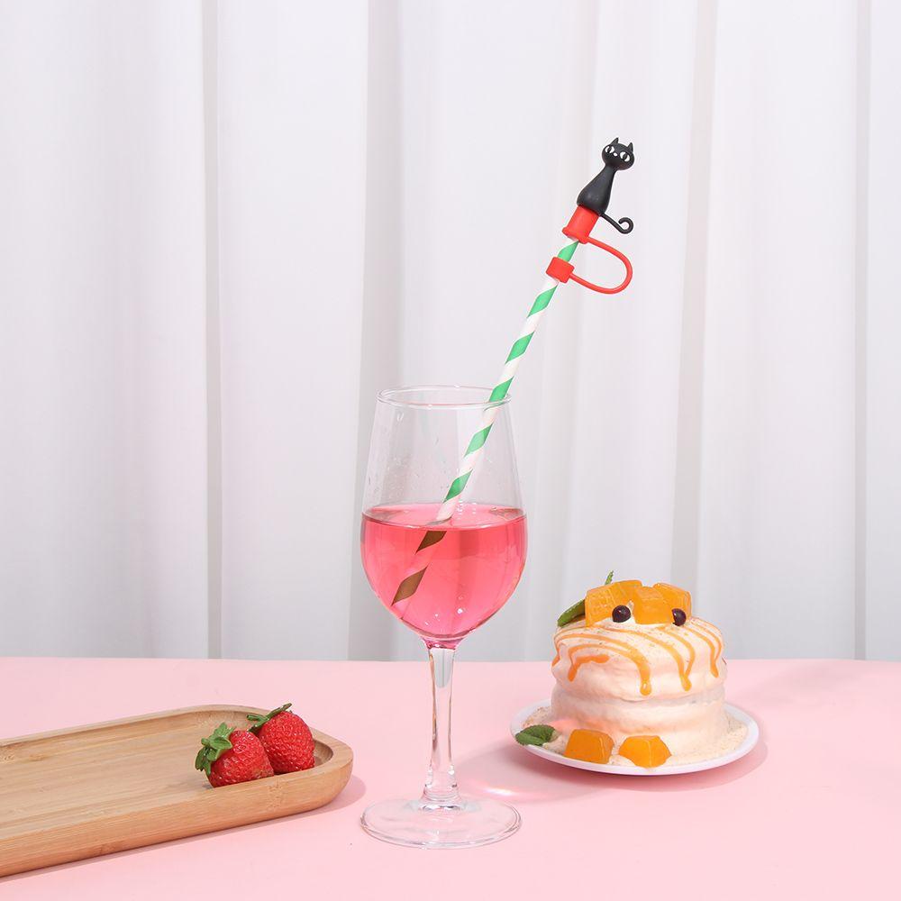 Kitchen Tool Dust-proof Straw Tips Cover Drinking Dust Cap Straw Plug Splash Proof Plugs Tips Cover