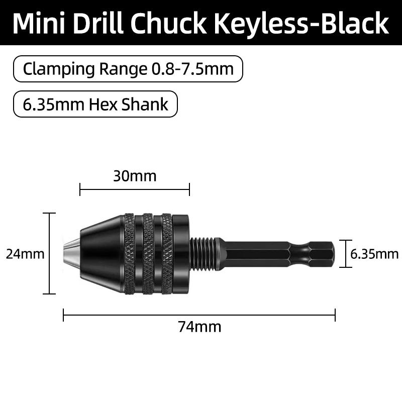 1PC Универсальный бесключевой мини-светильник 1/4 Hex 0,3-8 ММ Инструмент