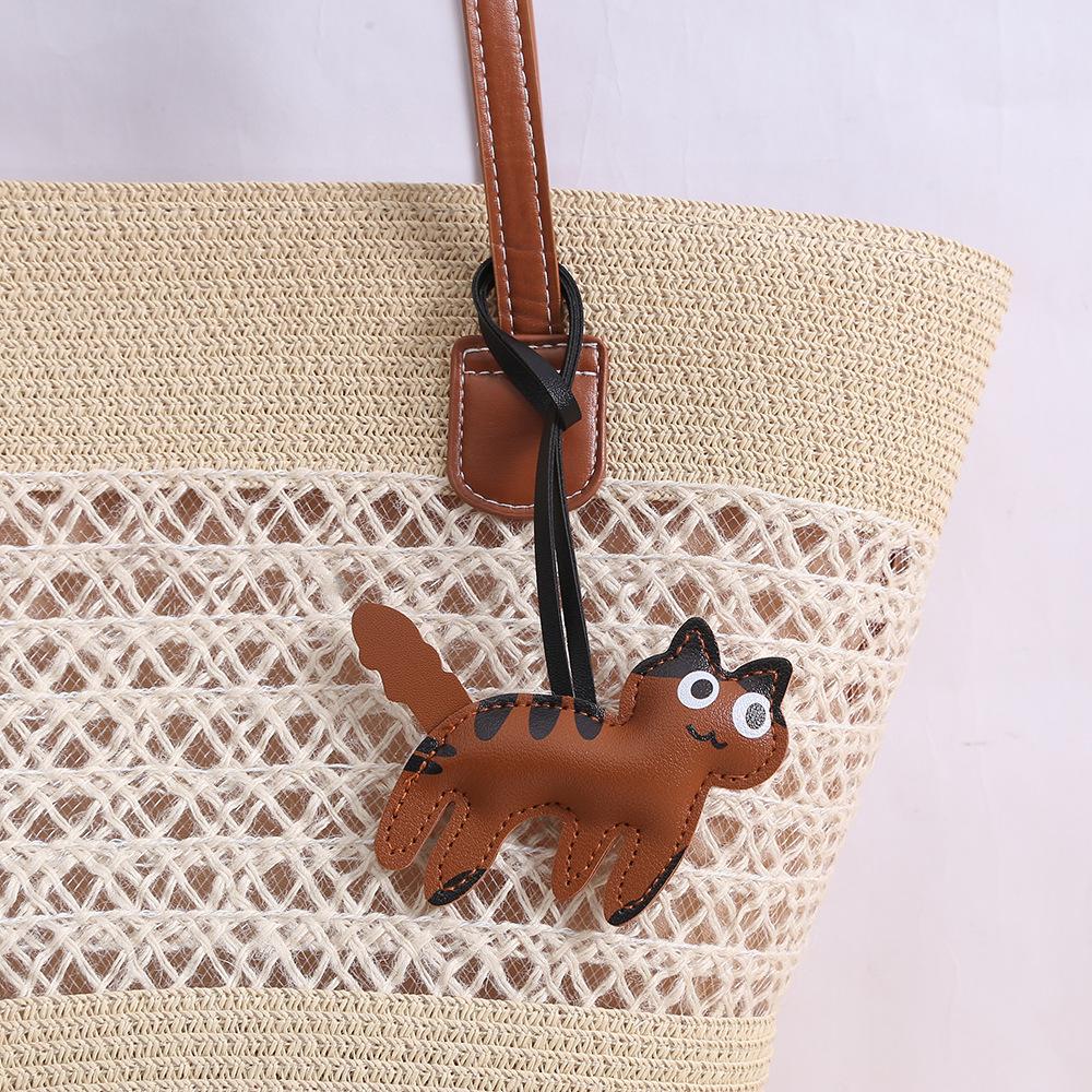 Креативный кулон в виде котенка, милый, забавный, котенок-корова, брелок для сумки, кожаный кулон, котенок-сосед, полиуретановый кулон