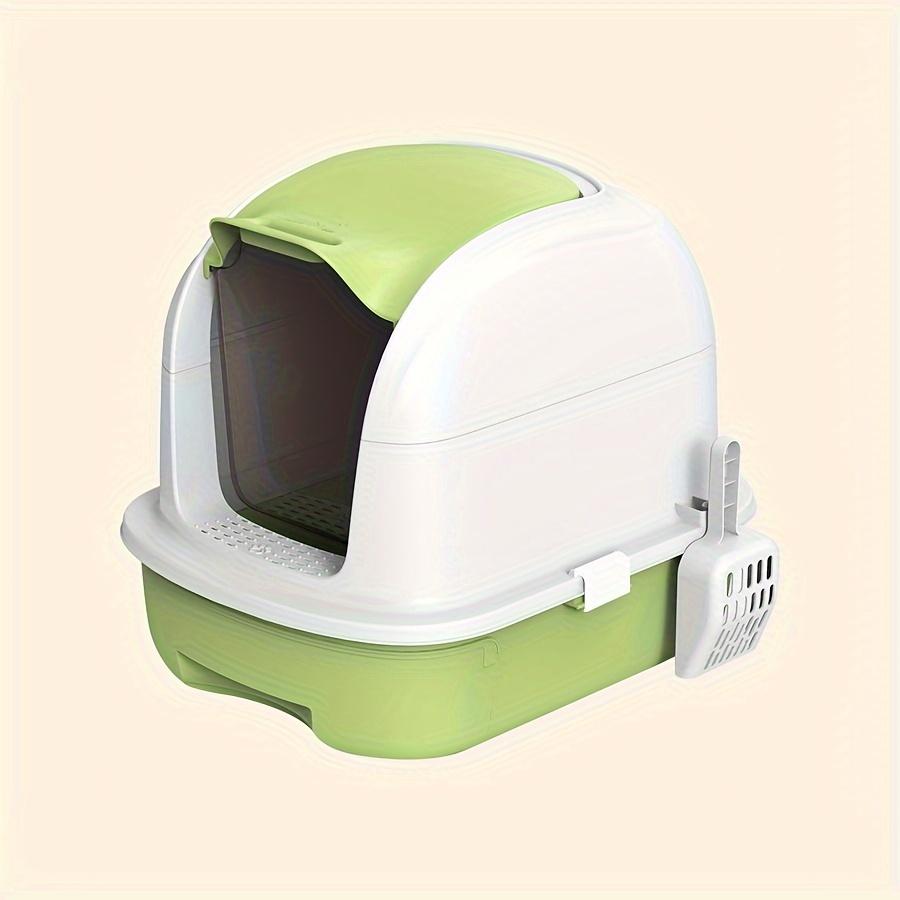 Полностью закрытый ящик для кошачьего туалета с откидной дверцей, ящик для кошачьего туалета с защитой от брызг и пластиковой лопаткой, кошачий туалет с защитой от запаха для домашних кошек