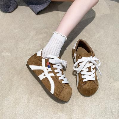 Ретро кроссовки на шнуровке двойной шнуровкой в стиле Форреста Гампа женские 2025 осень новинка капибара универсальные студенческие повседневные спортивные моральные туфли для тренировок