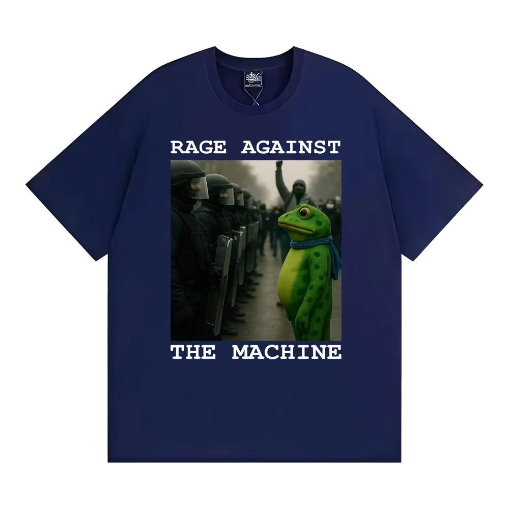Rage Against The Machine Portland Frog Protest Funny Meme Tshirt Men Women Clothing Fashion Humor Oversized T Shirts Streetwear