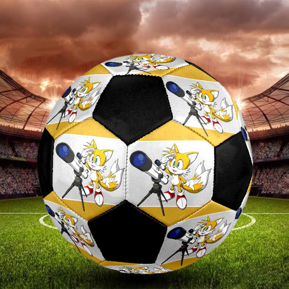 Tails Explorer Soccer Ball Colorful All Ages Machine Stitched PVC Competition Ready Durable High-Bounce.SIZE5