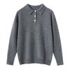 Premium Wool Polo Collar Sweater for Boys and Girls - Solid Color, Autumn/Winter Base Layer
