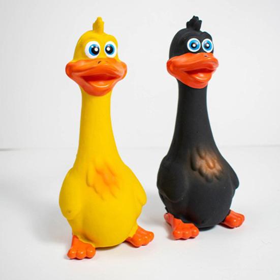 Latex Chicken Squeaky Dog Toy Funny Cartoon Duck Safe Non-Toxic Teething Toy Bite-Resistant Pet Interactive Toy Screaming Sound Pet Toys for Dogs