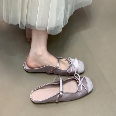 Балетные полупальцы новые бант мода повседневные сумка голова тапочки женщины