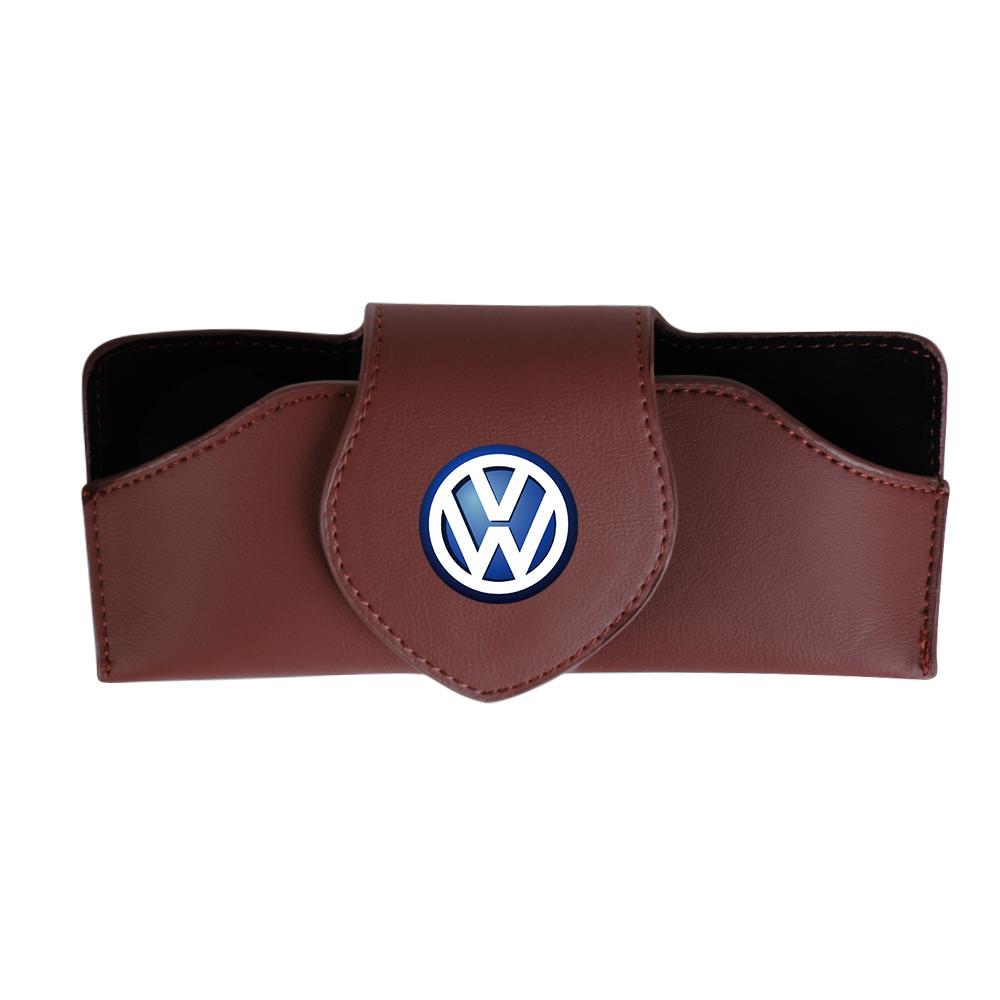 Hub Caps Car Leather Glasses Case Sun Visor Sunglasses Clip Organizer Box For Volkswagen Golf Beetle Passat B8 VW Jetta Rline Po