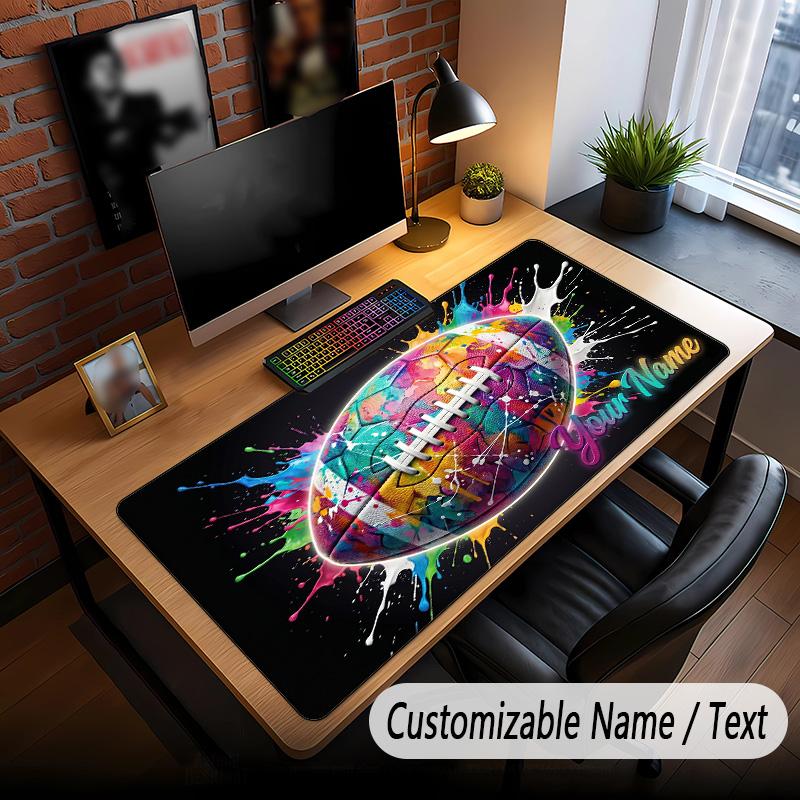 American Football Theme Custom Mouse Pad Personalized With Name Text Customized Desk Mat For Office Home Decor