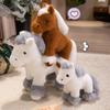 Игрушка-кукла из плюша, имитирующая лошадь, милая кукла-пони, успокаивающая кукла, большая белая лошадь, подушка-плед, подарок на день рождения ребенка