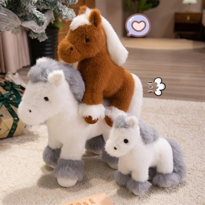 Игрушка-кукла из плюша, имитирующая лошадь, милая кукла-пони, успокаивающая кукла, большая белая лошадь, подушка-плед, подарок на день рождения ребенка