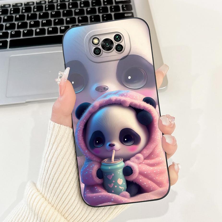 Для Xiaomi Poco X3 Pro Чехол PocoX3 NFC Милая Панда Мультяшный Чехол Мягкий Силиконовый Чехол для Телефона Для Xiaomi Poco X3 NFC PocoX3 Pro Оболочка