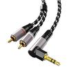 Универсальный Аудиокабель 3,5 мм на 2 RCA Совместим со Смартфоном, Ноутбуком, Музыкальным Плеером и Домашней Аудиосистемой