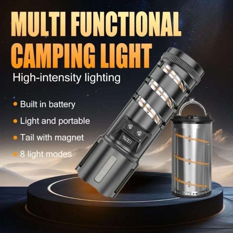 30W LED Ultra Bright Flashlight Remote Multifunctional Digital Power Display Outdoor Lighting White Laser Detachable Camping Light