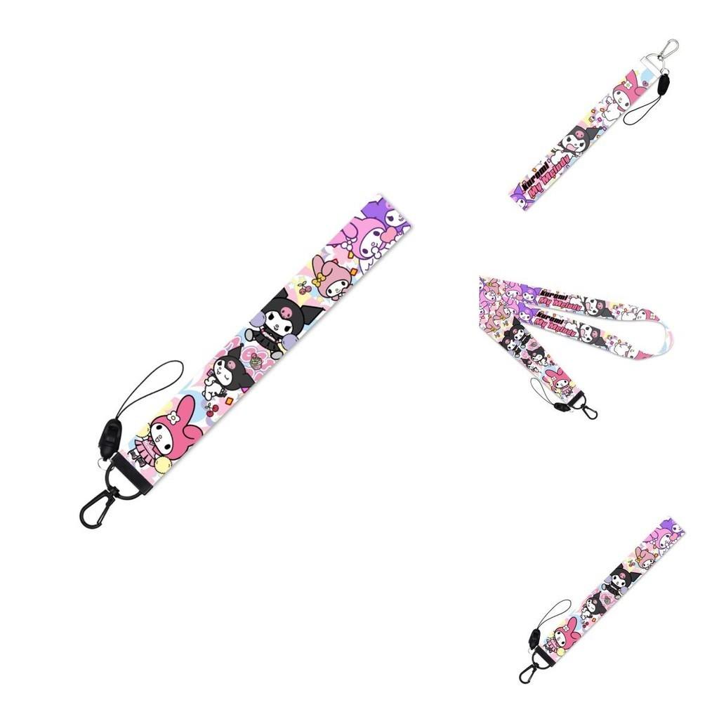 Kawaii Anime Melody And Cartoon Sanrio Kuromi Character Phone Lanyard For Neck Strap Id Tag Holder!