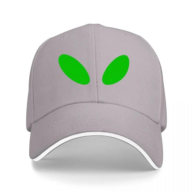 Alien Eyes Design Black Baseball Cap with Green Oval Eyes for Men and Women Casual Streetwear Fashion Accessory