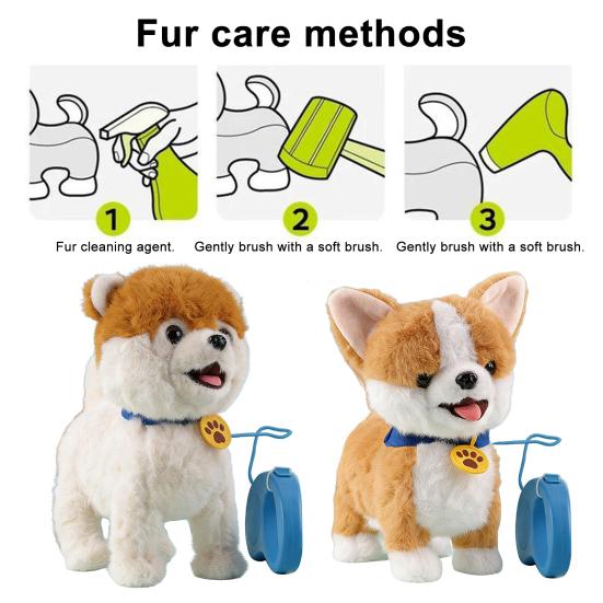 Электрическая плюшевая игрушка-собака с поводком, высовывающая язык, ходячий щенок, плюшевая игрушка с сенсорным управлением