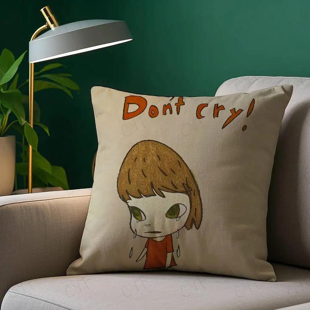 Yoshitomo N-N-Nara Pillow Case Safe Custom Photo Pillow, Anti-fade Brushed Fleece Cushion, Maternal & Infant Safe.